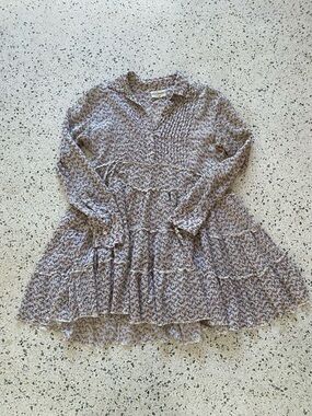 Denim & Supply Ralph Lauren Cream Floral Tiered Dress with Pink Accents